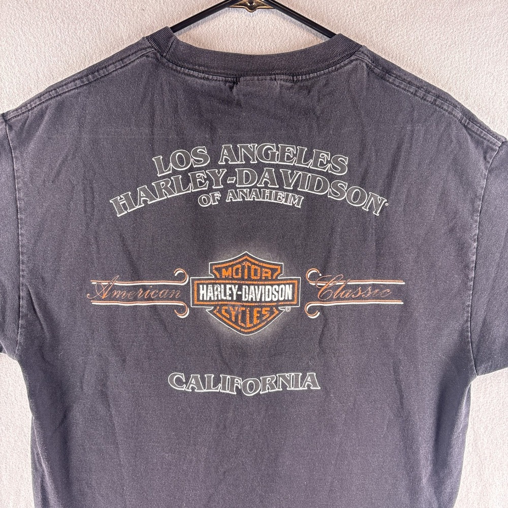 Harley Davidson Los Angeles California Mens Large Faded Black‎ T-Shirt